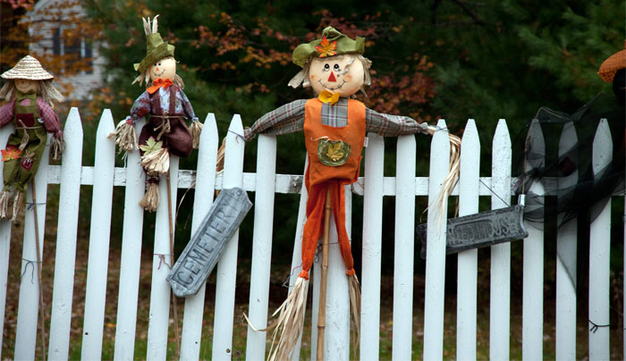 kids friendly scarecrow fence