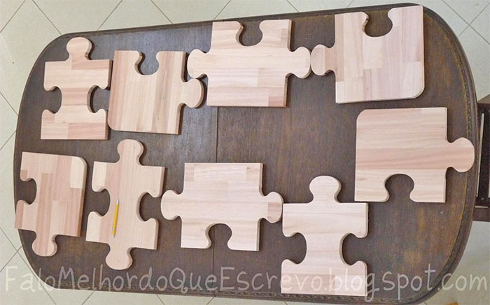DIY - puzzle pieces for coffee table