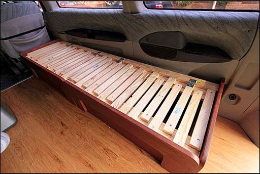 DIY storage bed for a van