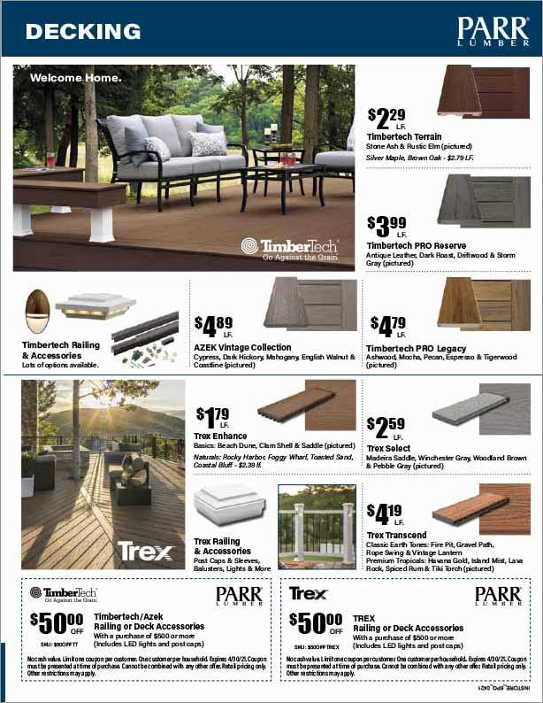 April 2021 Specials | Parr Lumber