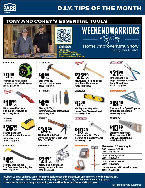 February 2023 Specials | Parr Lumber