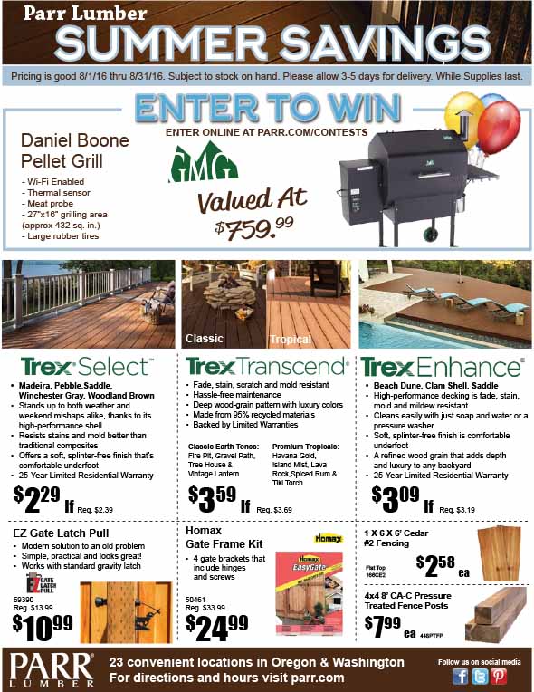 Parr Lumber's August 2016 Sale - page 1